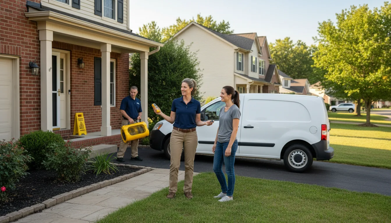 Residential water damage restoration in Brimfield, IL